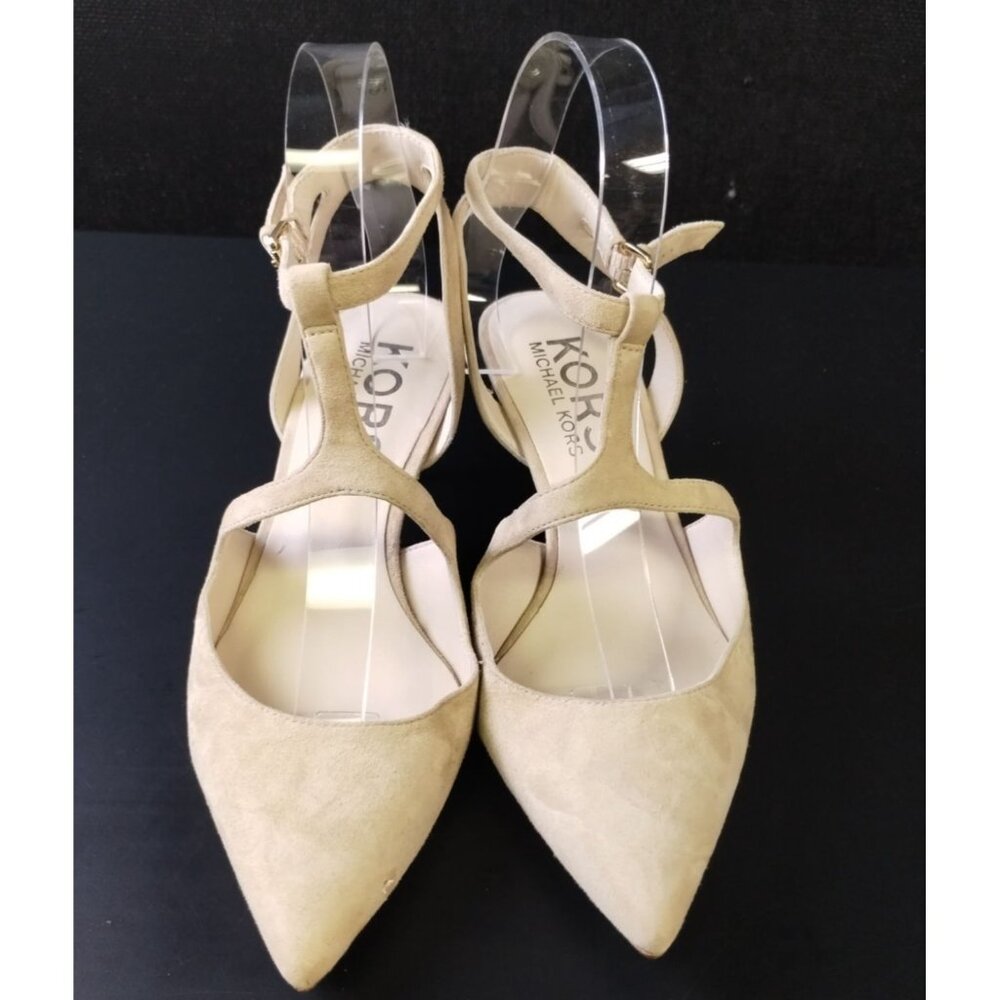 Michael Kors Women's Beige Kitten Heel Shoes Size 7.5M SKU 2401